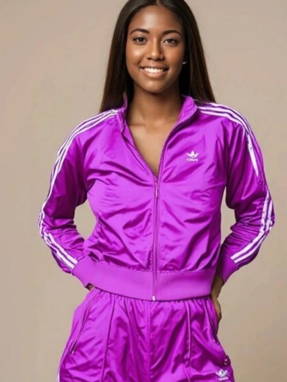 adidas Firebird Women’s Purple Two-piece Track Jacket and Pants 💜 - Picture 2 of 11